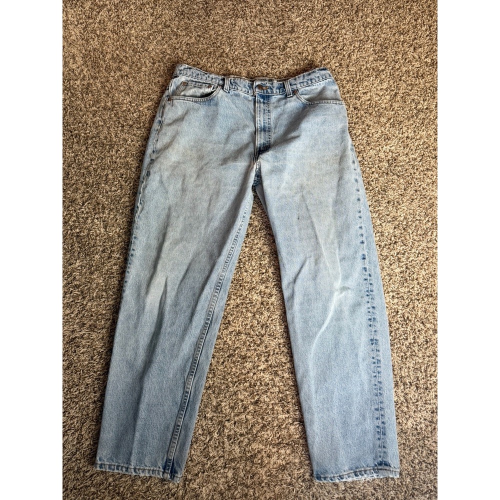Vintage Levi's 550 Relaxed Fit Tapered Jeans Mens‎ 36x29 Light Wash Made USA 90s